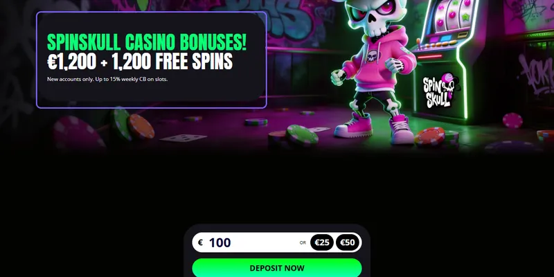 Velkomsttilbudet hos Spin Skull