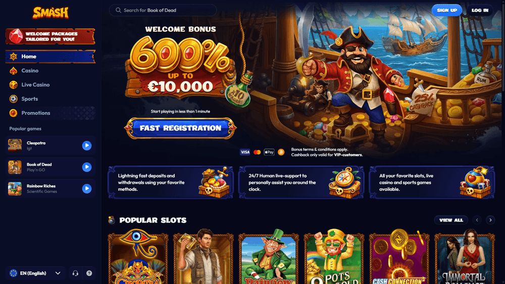 Smash Casino – trygt norsk casino med Vipps