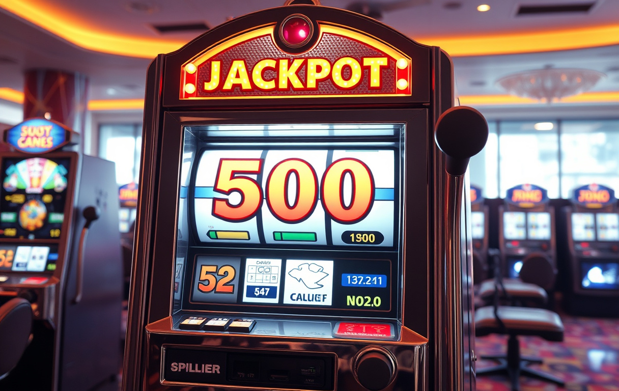 Spilleautomat med progressiv jackpot-teller på 50 millioner NOK